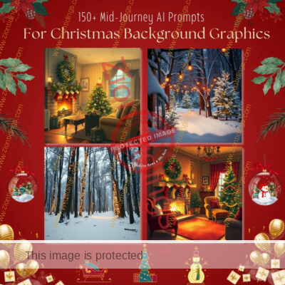 105+ Mid-Journey AI Christmas Background Prompts