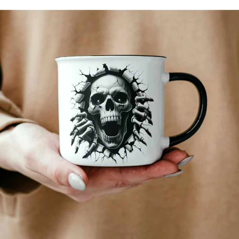 3D Halloween Skeleton Mug Cover 1