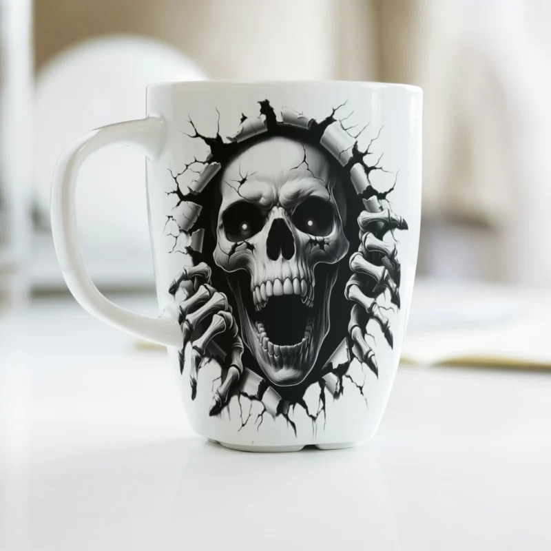 3D Halloween Skeleton Mug Cover 2