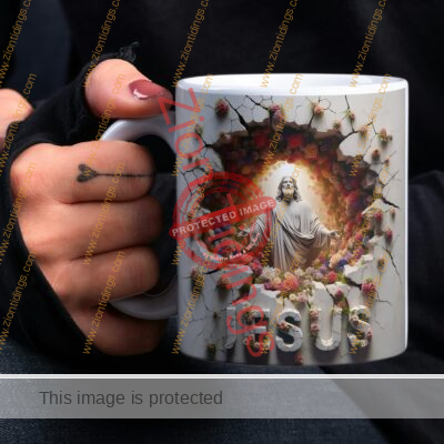3D Jesus Mug Cover 2